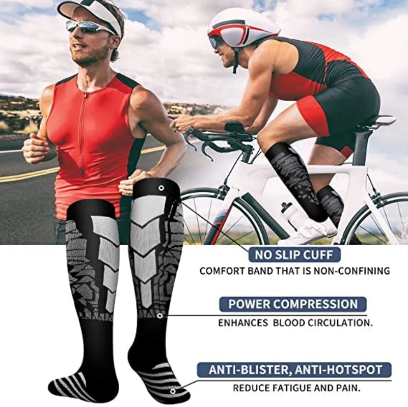 Compression Socks Running Sports Socks Medical Nursing 20-30Mmhg for Flight Travel Pregnancy Edema Diabetes Varicose Veins Socks