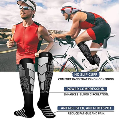 Compression Socks Running Sports Socks Medical Nursing 20-30Mmhg for Flight Travel Pregnancy Edema Diabetes Varicose Veins Socks